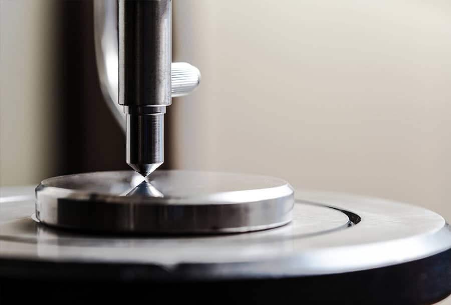 close up of a rockwell hardness tester